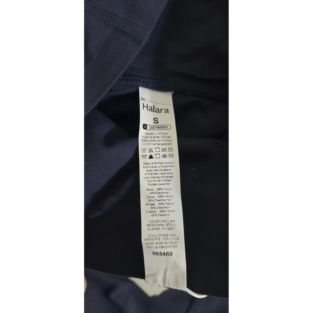 NWT Halara Navy Bike Shorts Athletic Pockets Cinch‎ Booty Lift Ultrasculpt S 3in